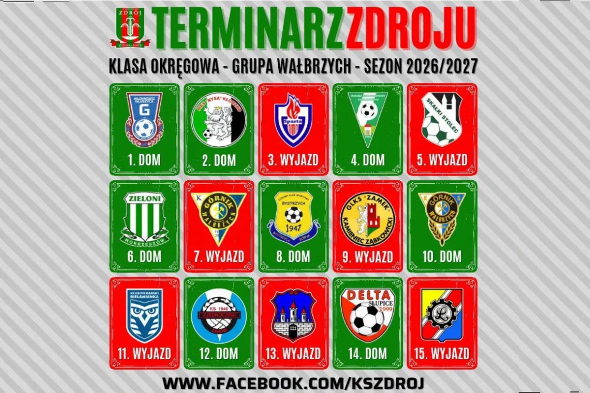 Termiarz ramowy KS Zdrój na jesień 2026